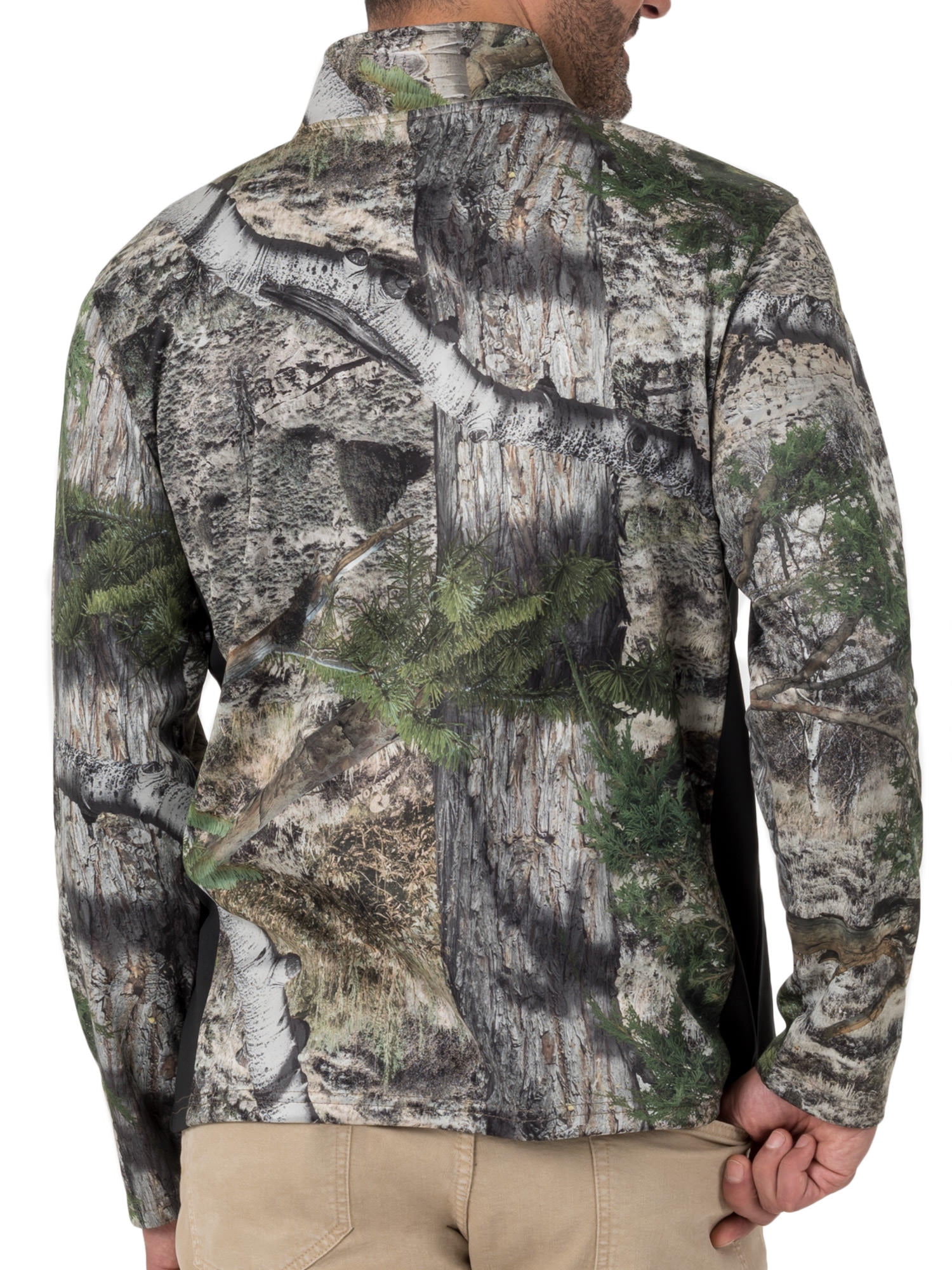 Realtree Men's Camo Hunting Performance Bonded Quarter Zip Jacket