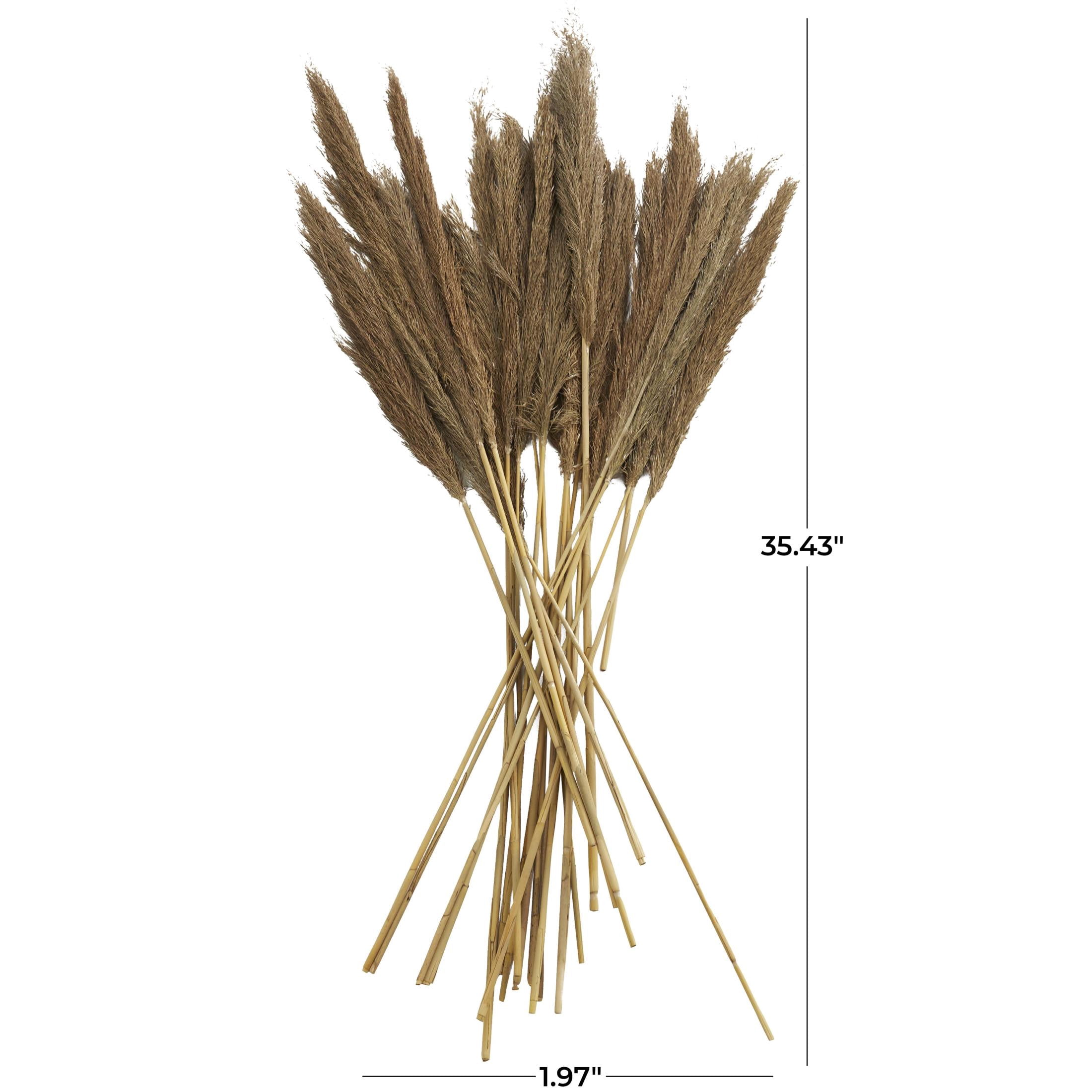 35" Grass Dried Plant Natural Foliage Pampas Bouquet with Long Stems, by DecMode