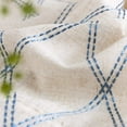thumbnail image 6 of Curtainking Linen Curtains for Living Room 63 inch Farmhouse Diamond Embroidered Flax Window Drapes Light Filtering Grommet Curtains 2 Panels Blue, 6 of 7