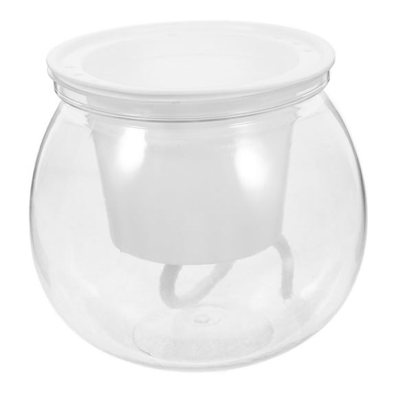 OUNONA Clear Hydroponic Planter Fish Bowl Plastic Fish Aquarium Desktop Small Fish Breeding Container Hydroponic Plant Goldfish Tank