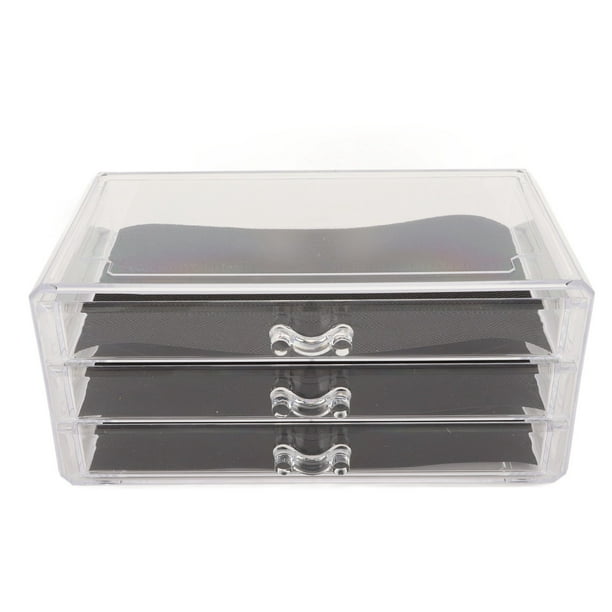 Cajon de acrilico transparente caja de maquillaje apilable de acrilico transparente con 3 cajones maxima confiabilidad Jadeshay A