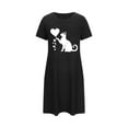thumbnail image 4 of HomeGardon Women's Sleepwear Nightgowns for Women,Fashion Print Medium Length Dress Oversized Short Nightgown Fashion Chest Print Short Sleeve Nightdress,S-XXL, 4 of 6
