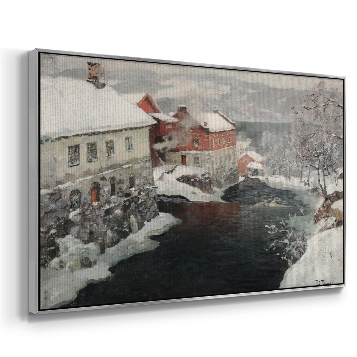 Vintage Landscape-CCLXXXIV By Wexford Home Framed in Silver Wood Gallery Wrapped Canvas 17 in. x 25 in.