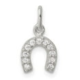 thumbnail image 4 of 925 Sterling Silver Polished Horseshoe Cubic Zirconia Charm Pendant, 4 of 5