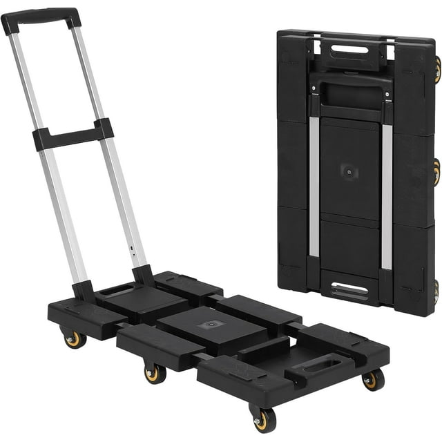 OUYAWEI Diable Pliant, Capacité Robuste de 176 Lb, Plaque de Base en Alliage d'Aluminium, Compacte et Facile à Ranger, Construction Robuste, Chariot Portable pour Bagages, Déménagement, Aluminium
