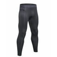 thumbnail image 2 of Toptie Men's Compression Pants, Zipper Pocket Sports Leggings, Base Layer Workout Pants-Grey-M, 2 of 6
