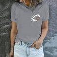 thumbnail image 5 of T Shirts for Women Plus Size Work Short Sleeve Out Blouse Football Print Shirt T Shirt in Fall, 5 of 8