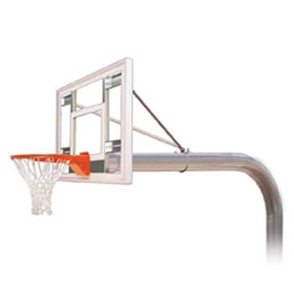 Brute III Steel-Acrylic In Ground Fixed Height Basketball System, Scarlet