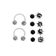 Body Jewelery Bioflex 2 Pc Horseshoe with 12 Beads Set -Wearever