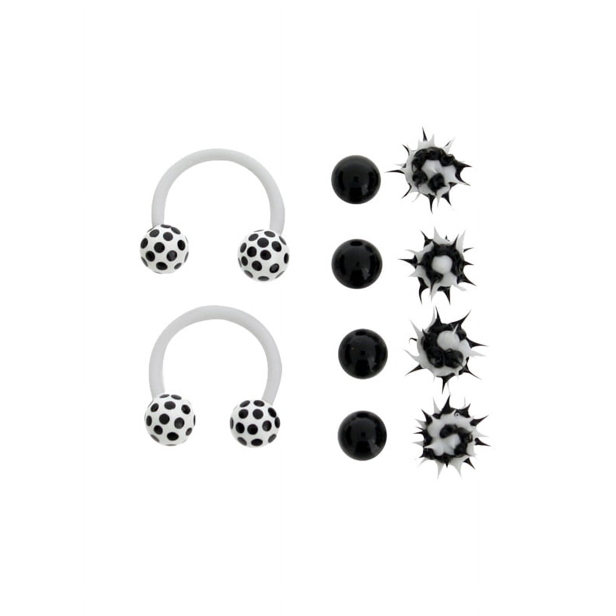 Body Jewelery Bioflex 2 Pc Horseshoe with 12 Beads Set -Wearever