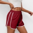 thumbnail image 4 of Bloomae Women Running Shorts Stretch Tummy Control Athletic Shorts Summer High Waisted Tennis Sporty Workout Gym Shorts Wine M, 4 of 8