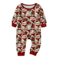 thumbnail image 2 of Family Christmas Pajamas Matching Set Ugly Christmas Sweater Crewneck Long Sleeve Knitted Cat Wearing Santa Hat Clause Sweater for Women Man Couples Flannel, 2 of 4