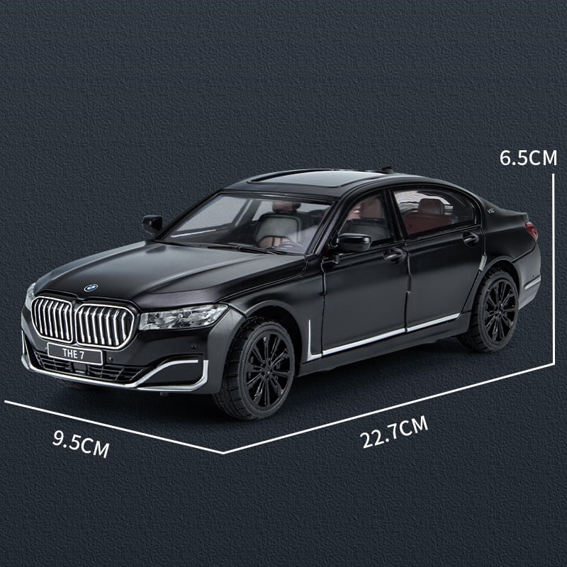 CHUNYAN 1/24 BMW THE 7 760Li Miniature Diecast Toy Car Vehicle Model 1:24 Pull Back Sound & Light Doors Openable Collection Gift Kid