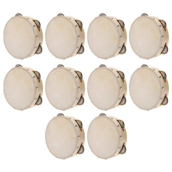 10X 6 Inch Hand Tambourine Aluminum Alloy Silver