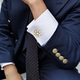 thumbnail image 4 of 2Pcs Silver Crystal Rhinestone Button Covers Sleeve Buttons Cover Detachable Shirt Button Clips Buttons Flower Sleeve Jewelry Stylish Shirt Cufflinks for Dress Suit Shirt Tuxedo Accessories, 4 of 5