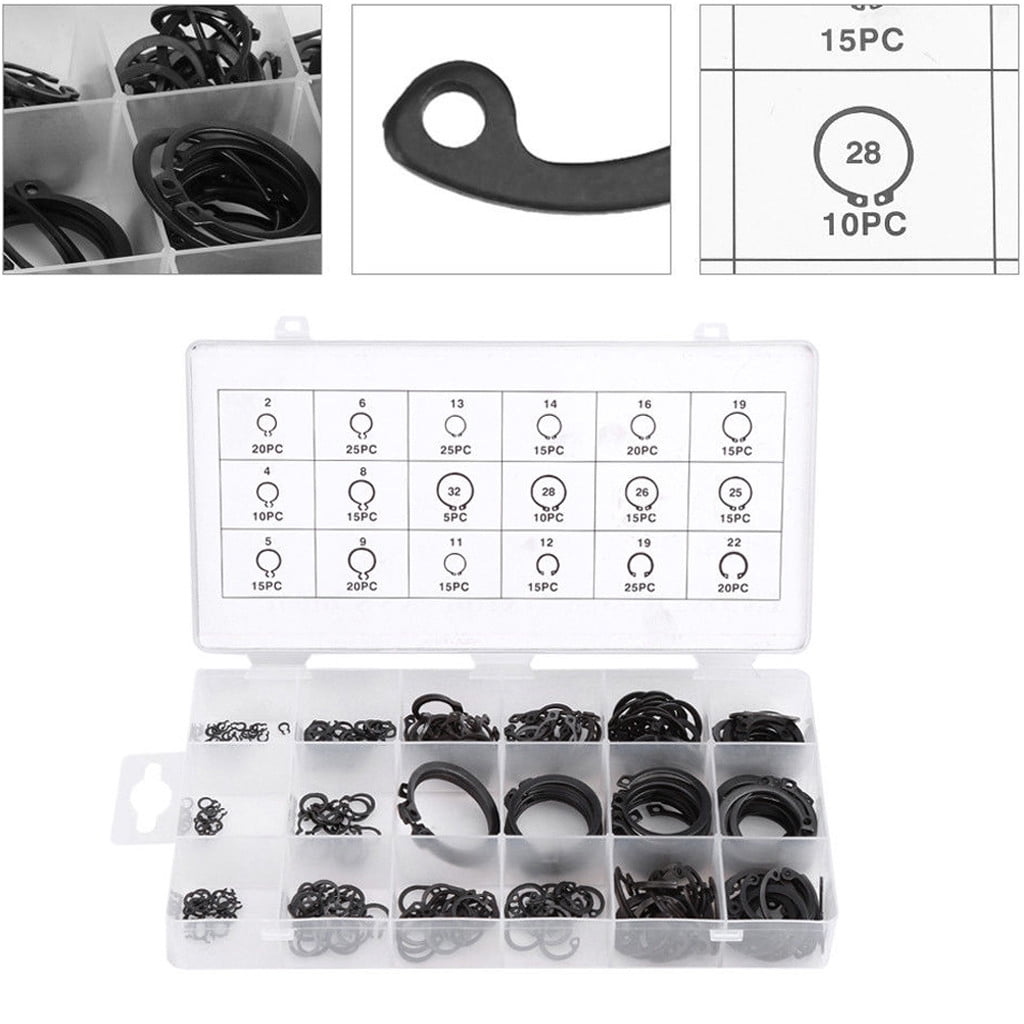150Pcs 30 Kinds Stainless Steel Circlip Retaining Ring Snap Ring Assortment Kit 