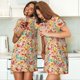 thumbnail image 4 of Balery Colorful Chicken Camisón de manga corta con cuello redondo para mujer, cómodo y elegante., 4 of 6