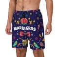 thumbnail image 2 of Haiem Happy Mardi Gras Mens Swim Trunks with Compression Liner 2 in 1 Swimming Shorts Stretch Swimwear Quick Dry,Board Shorts-3X-Large, 2 of 9