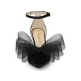 thumbnail image 6 of BLISSFUL STEP Women's Shoes Bow Tie Ankle Strap Stiletto Heel Pointy Toe Sandals Black 10, 6 of 7