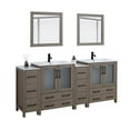 thumbnail image 5 of Vanity Art 84" Double Sink Freestanding Bathroom Vanity Set with Ceramic Top and Mirror, 5 of 7
