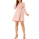 thumbnail image 1 of Vestido floral de manga larga con escote cuadrado fruncido de INSPIRE CHIC para mujer M Rosa, 1 of 6