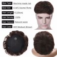 thumbnail image 2 of Benehair 100% Human Hair Top Toupee Piece Mans Wig Clip in Hairpiece Indian Remy Hair Replacement System Wigs Clip In Brown, 2 of 8