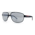 thumbnail image 4 of Mens Luxurious Euro Gentlemanly Rectangle Agent Metal Rim Sunglasses Black - Silver Mirror, 4 of 8
