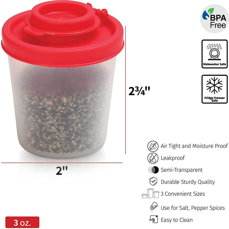 Signora Ware Spice Jars with Shaker Lids Refillable Seasoning Containers,  4-Pack Red 