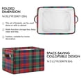 thumbnail image 2 of Yayeee Canvas Storage Basket with Handles for Shelves Fabric Bins Closet Organizer, Red Green Pattern, 2 of 8
