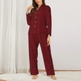 thumbnail image 2 of Sikiie Burgundy Floral Pajamas for Women Set, Womens Pajama Sets, Lounge Sets for Women, 2pjs for Women-XX-Large, 2 of 7