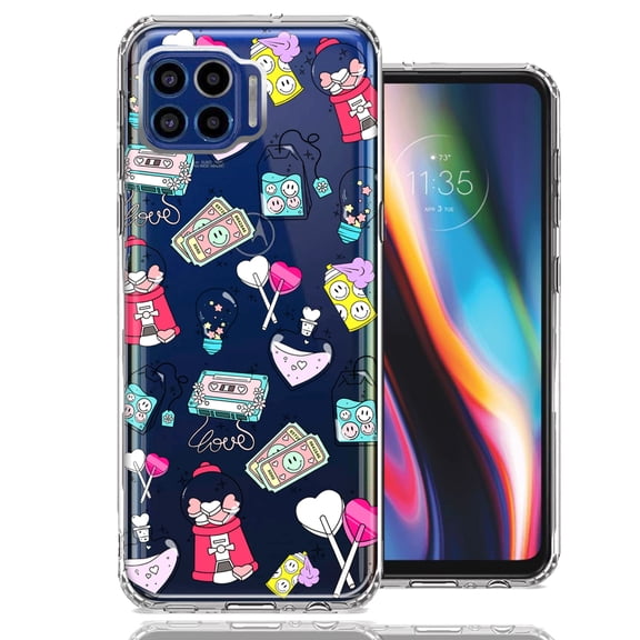 MUNDAZE for Motorola One 5G Valentine's Day Candy Feels like Love Hearts Double Layer Phone Case Cover