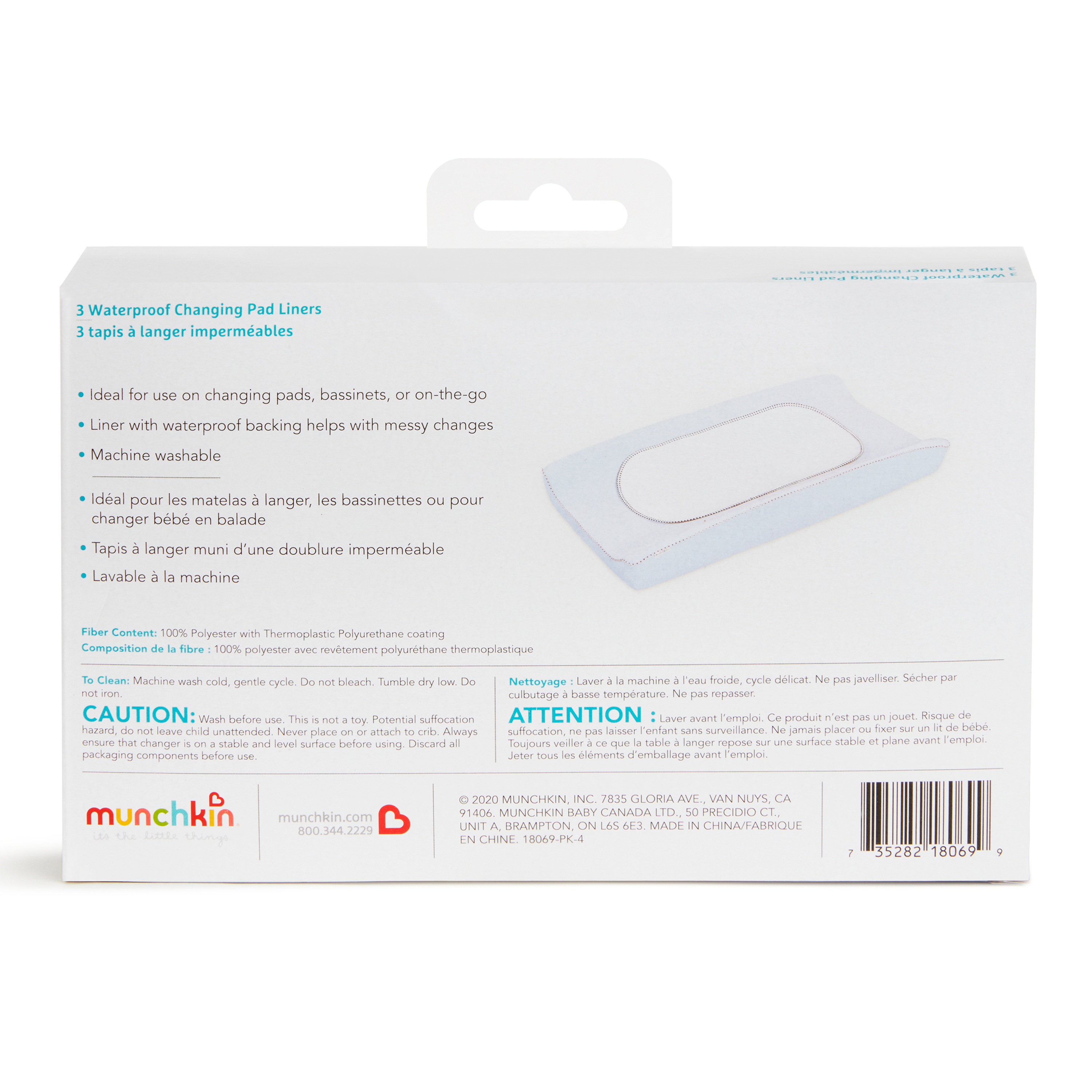 Munchkin Waterproof Changing Pad Liners, 3 Pack photo 6