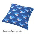 thumbnail image 3 of Throw Pillow Covers, Funny Cartoon Cute Shark Blue_A Soft Square Pillow Cases with Invisible Zipper for Couch Bed Sofa, Farmhouse Fall Home Decor 20"x20", 3 of 7