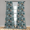 thumbnail image 4 of Ambesonne Cat Curtains, Sleeping Animals in Space Art, Pair of 28"x95", Persian Orange Blue Grey, 4 of 4