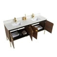 thumbnail image 5 of Fine Fixtures Oakville 72 in. W x 20 in. D x 33 in. H Bathroom Vanity in Walnut Ebony with White Ceramic Sink - Satin Brass hardware, 5 of 8
