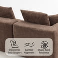 thumbnail image 6 of SEENYOO 111.02" Cloud Couch,Modular Cloud Sectional Sofa, Textured Chenille Modular 3-Seat, All-Foam Deep-Seat with Low-Profile Design, Modern Style, Compressed Shipping, Easy Setup, Brown, 6 of 15