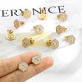 thumbnail image 6 of TURANDOSS Initial Stud Earrings for Women S925 Sterling Silver Post Hypoallergenic Cubic Zirconia Disc Hexagon Women Earrings for, 6 of 6