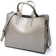 thumbnail image 1 of LHSHID Women Fashion Tote Handbags Lightweight PU Leather Satchel Shoulder Bags Retro Oil Wax Handle Purse, 1 of 7