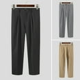 thumbnail image 1 of INCERUN Men's Smart Straight Wide Leg Casual Pants Formal Simple Long Trousers, 1 of 5