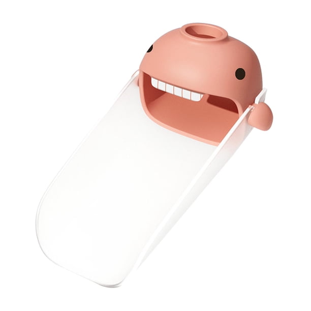 Lindo extensor de grifo para niños 14 cm de largo diseño de doble puerto, caño de baño ayudante de lavado niños fregadero grifo extensor para Rosado