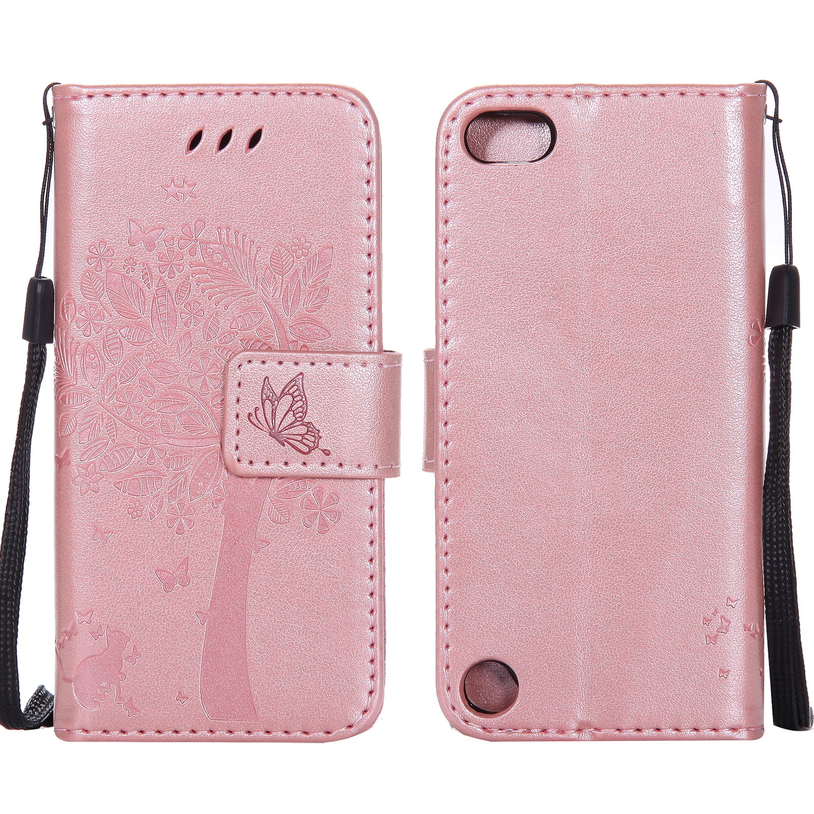 PU Leather Card Slot Wallet Flip Stand Cover Case For iPod Touch 5th 6th Gen