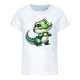 thumbnail image 3 of YUEHUA Girls Graphic Tees 14-16 Girls Summer Short Sleeve T Shirt Cute Animal Print Casual Loose Fit Tee for Kids Comfortable Daily Wear Top for Spring and Summer, Size 6-7 Years, 3 of 4