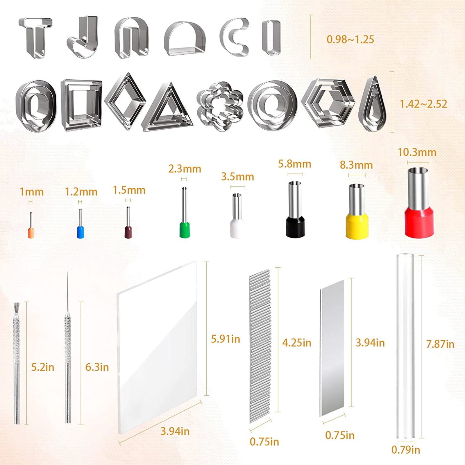 165pcs Polymer Clay Cutters Set Clay Earring Cutters Kit with Polymer Clay Tools Earrings Accessories for Earring Making