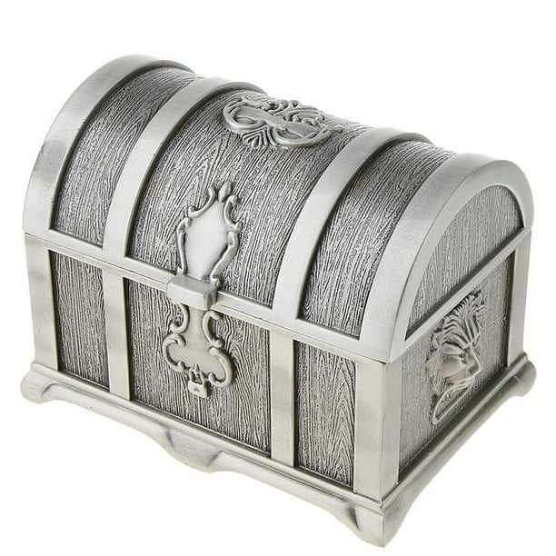 Cofre de joyas Yuyangstore Cofre del tesoro Plata antigua