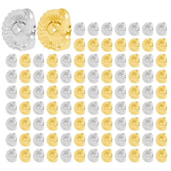 Austok 100 Pcs Earring Backs for Droopy Ears Unique Shape Earring Lifters Secure Earring Backs Replacements Stylish Earring Lifters Backs for Studs Heavy Earring