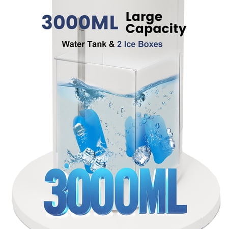40 Inch Portable Air Conditioner Evaporative Air Cooler, Portable Tower Fan That Blows Cold Air, 4 Modes 3 Speeds, 12H Timer, Remote Control, 120° Oscillating Swamp Cooler for Bedroom