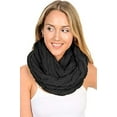 thumbnail image 3 of Basico Infinity Scarf for Women Winter Chunky Knitted Scarves Warm Circle Cable Loop Scarfs Charcoal Gray, 3 of 7