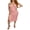 Pink, variant on Women Bodycon Dress, Sleeveless Tie-up Halterneck Backless Ripped Slit Summer Midi Dress Clubwear