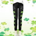 thumbnail image 5 of Bainana Girls St Patricks Day Printed Leggings Elastic Waist Tiper Leg Casual Yoga Pants Comfortable Stretch Little Girls Athletic Playwear Bottoms Black Size 8-10 Years, 5 of 6