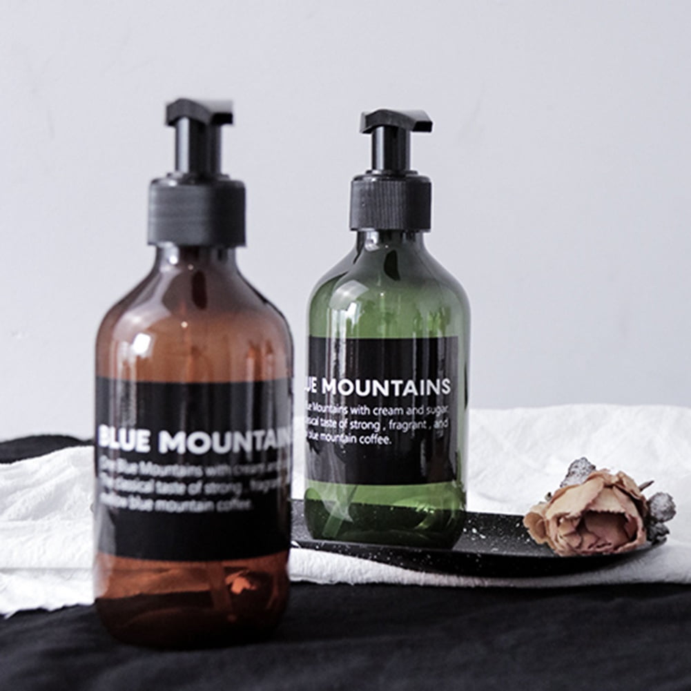 Brown Refillable Nordic Soap Pump Bottle Bathroom Shower Gel & Shampoo Dispenser 